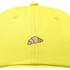 image:imageDALIX Croissant Pastry Embroidered Dad Hat Adjustable Cotton Twill Baseball Cap Cute Casual WomenYellow