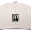 image:imageDALIX Portrait Frame Embroidered Adjustable Art Cotton Twill Dad Hat for WomenBeige