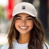 image:imageDALIX Portrait Frame Embroidered Adjustable Art Cotton Twill Dad Hat for WomenBeige