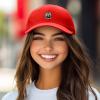 image:imageDALIX Portrait Frame Embroidered Adjustable Art Cotton Twill Dad Hat for WomenRed
