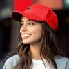 image:imageDALIX Portrait Frame Embroidered Adjustable Art Cotton Twill Dad Hat for WomenRed