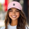 image:imageDALIX Portrait Frame Embroidered Adjustable Art Cotton Twill Dad Hat for WomenWashed Pink