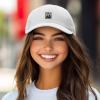 image:imageDALIX Portrait Frame Embroidered Adjustable Art Cotton Twill Dad Hat for WomenWhite