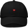 image:imageDALIX Lil Red Heart Dad Cap Black Cotton Adjustable Unstructured Baseball Hat WomensBlack