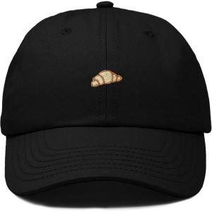 image:imageDALIX Croissant Pastry Embroidered Dad Hat Adjustable Cotton Twill Baseball Cap Cute Casual WomenBlack