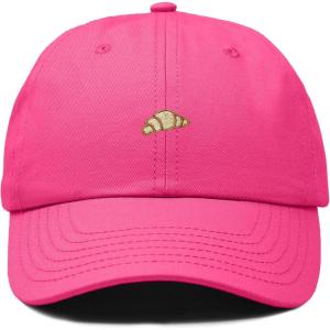 image:imageDALIX Croissant Pastry Embroidered Dad Hat Adjustable Cotton Twill Baseball Cap Cute Casual WomenHot Pink