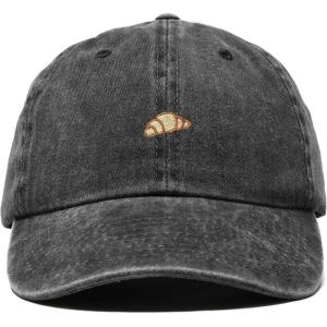 image:imageDALIX Croissant Pastry Embroidered Dad Hat Adjustable Cotton Twill Baseball Cap Cute Casual WomenWashed Black