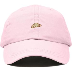image:imageDALIX Croissant Pastry Embroidered Dad Hat Adjustable Cotton Twill Baseball Cap Cute Casual WomenWashed Pink
