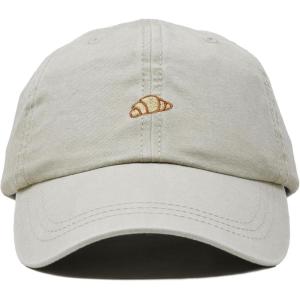 image:imageDALIX Croissant Pastry Embroidered Dad Hat Adjustable Cotton Twill Baseball Cap Cute Casual WomenWashed Stone White