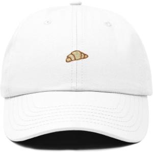 image:imageDALIX Croissant Pastry Embroidered Dad Hat Adjustable Cotton Twill Baseball Cap Cute Casual WomenWhite