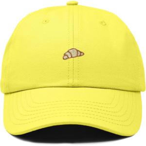 image:imageDALIX Croissant Pastry Embroidered Dad Hat Adjustable Cotton Twill Baseball Cap Cute Casual WomenYellow