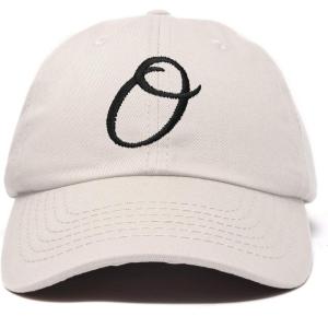 image:imageDALIX Initial Hat Letter O Vintage Womens Baseball Cap Monogram EmbroideredBeige