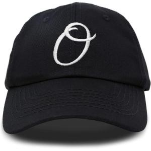 image:imageDALIX Initial Hat Letter O Vintage Womens Baseball Cap Monogram EmbroideredBlack