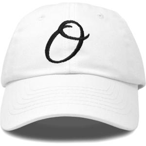 image:imageDALIX Initial Hat Letter O Vintage Womens Baseball Cap Monogram EmbroideredWhite