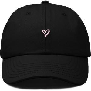 image:imageDALIX Mini Heart Dad Cap Black Cotton Adjustable Unstructured Baseball Hat WomensBlack