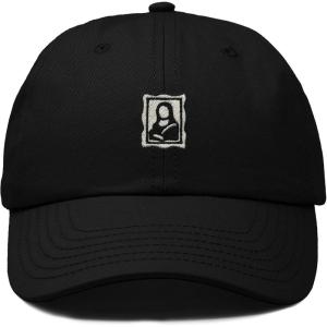 image:imageDALIX Portrait Frame Embroidered Adjustable Art Cotton Twill Dad Hat for WomenBlack