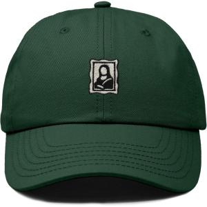 image:imageDALIX Portrait Frame Embroidered Adjustable Art Cotton Twill Dad Hat for WomenDark Green