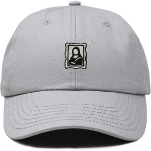 image:imageDALIX Portrait Frame Embroidered Adjustable Art Cotton Twill Dad Hat for WomenGray