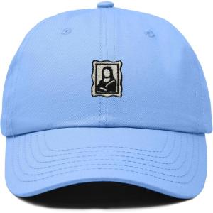 image:imageDALIX Portrait Frame Embroidered Adjustable Art Cotton Twill Dad Hat for WomenLight Blue