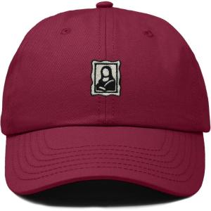 image:imageDALIX Portrait Frame Embroidered Adjustable Art Cotton Twill Dad Hat for WomenMaroon