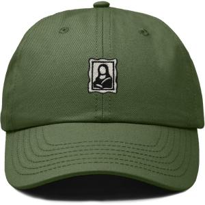 image:imageDALIX Portrait Frame Embroidered Adjustable Art Cotton Twill Dad Hat for WomenOlive