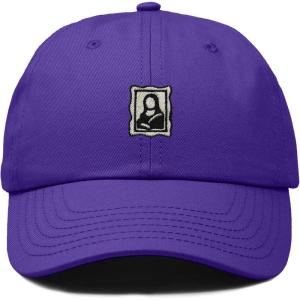 image:imageDALIX Portrait Frame Embroidered Adjustable Art Cotton Twill Dad Hat for WomenPurple