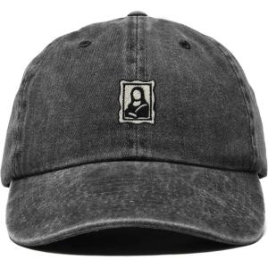 image:imageDALIX Portrait Frame Embroidered Adjustable Art Cotton Twill Dad Hat for WomenWashed Black