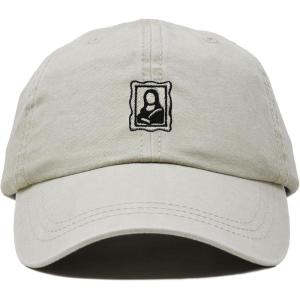 image:imageDALIX Portrait Frame Embroidered Adjustable Art Cotton Twill Dad Hat for WomenWashed Stone White