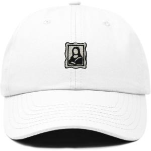 image:imageDALIX Portrait Frame Embroidered Adjustable Art Cotton Twill Dad Hat for WomenWhite