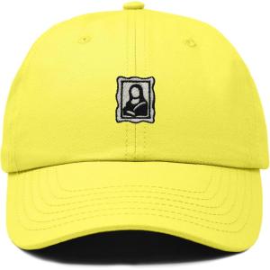 image:imageDALIX Portrait Frame Embroidered Adjustable Art Cotton Twill Dad Hat for WomenYellow