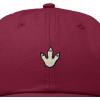 image:imageDALIX Dinosaur Track Footprint Embroidered Adjustable Cotton Twill Dad Hat for MenMaroon