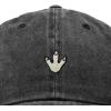 image:imageDALIX Dinosaur Track Footprint Embroidered Adjustable Cotton Twill Dad Hat for MenWashed Black