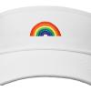image:imageDALIX Rainbow Embroidered Visor Hat Adjustable Cotton Men Women ClassicWhite