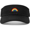 image:imageDALIX Rainbow Embroidered Visor Hat Adjustable Cotton Men Women ClassicBlack