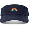 image:imageDALIX Rainbow Embroidered Visor Hat Adjustable Cotton Men Women ClassicNavy Blue