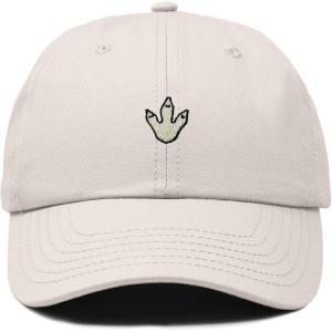 image:imageDALIX Dinosaur Track Footprint Embroidered Adjustable Cotton Twill Dad Hat for MenBeige