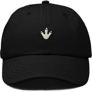 image:imageDALIX Dinosaur Track Footprint Embroidered Adjustable Cotton Twill Dad Hat for MenBlack