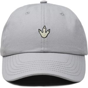 image:imageDALIX Dinosaur Track Footprint Embroidered Adjustable Cotton Twill Dad Hat for MenGray