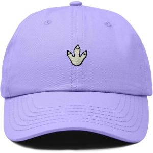 image:imageDALIX Dinosaur Track Footprint Embroidered Adjustable Cotton Twill Dad Hat for MenLavender