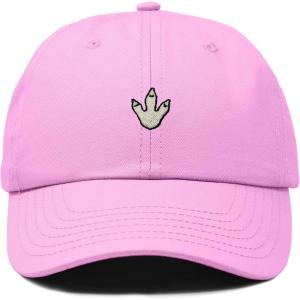 image:imageDALIX Dinosaur Track Footprint Embroidered Adjustable Cotton Twill Dad Hat for MenLight Pink