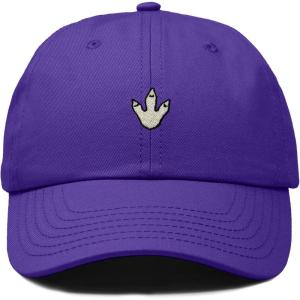 image:imageDALIX Dinosaur Track Footprint Embroidered Adjustable Cotton Twill Dad Hat for MenPurple