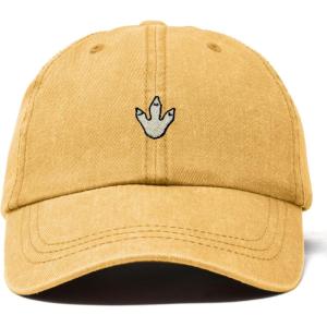 image:imageDALIX Dinosaur Track Footprint Embroidered Adjustable Cotton Twill Dad Hat for MenWashed Gold