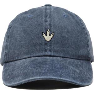 image:imageDALIX Dinosaur Track Footprint Embroidered Adjustable Cotton Twill Dad Hat for MenWashed Navy Blue