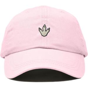 image:imageDALIX Dinosaur Track Footprint Embroidered Adjustable Cotton Twill Dad Hat for MenWashed Pink