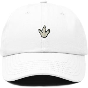 image:imageDALIX Dinosaur Track Footprint Embroidered Adjustable Cotton Twill Dad Hat for MenWhite