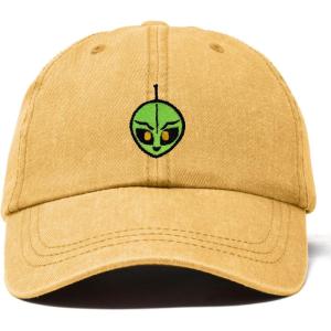 image:imageDALIX Duder Alien Embroidered Cotton Space UFO Outdoor Baseball Cap Dad Hat MensWashed Gold