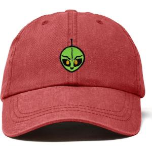 image:imageDALIX Duder Alien Embroidered Cotton Space UFO Outdoor Baseball Cap Dad Hat MensWashed Red
