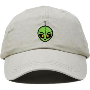 image:imageDALIX Duder Alien Embroidered Cotton Space UFO Outdoor Baseball Cap Dad Hat MensWashed Stone White