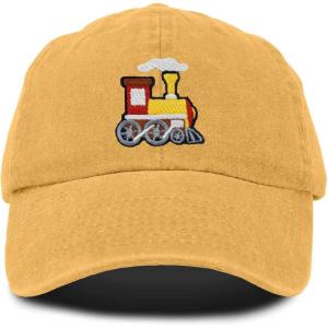 image:imageDALIX Train Cotton Dad Hat Adjustable Soft Baseball Cap MensWashed Gold