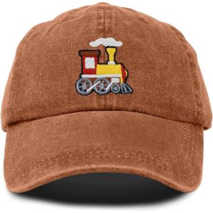 image:imageDALIX Train Cotton Dad Hat Adjustable Soft Baseball Cap MensWashed Orange